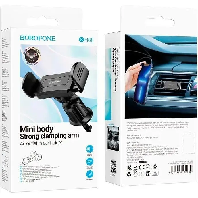 Держатель Borofone Enlighten clip (air outlet) BH88 до 7" - фото 2