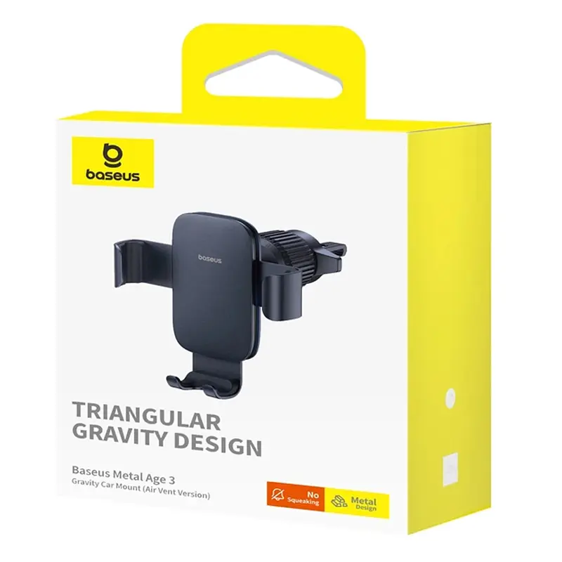 Автотримач Baseus Metal Age 3 Gravity Car Mount (Air Outlet Version) (C40467600) Cluster Black - фото 6