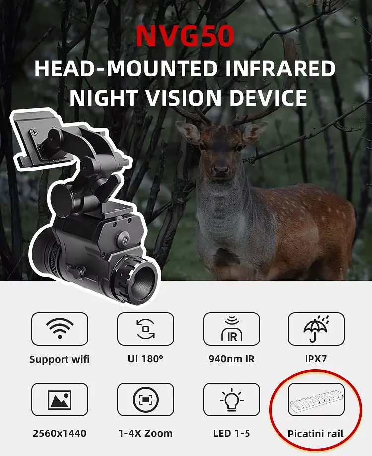 Монокуляр ночного видения NVG50 2.5k 45° Wi-Fi 940нм (до 600м в темноте) - фото 7