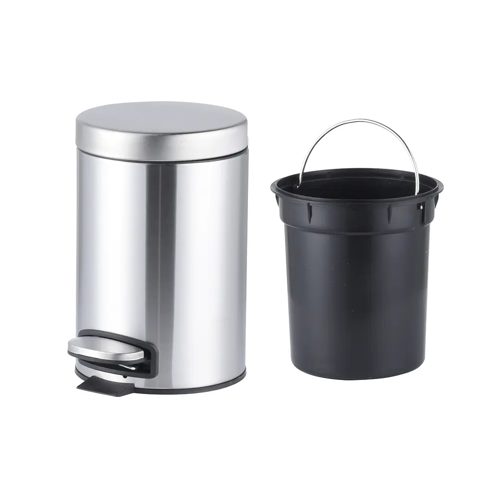 Відро для сміття з плавним закриттям кругле Mixxus Ellipse-TC0205 SS Color 5л нержавіюча сталь MI7076, Нержавіюча сталь - фото 9