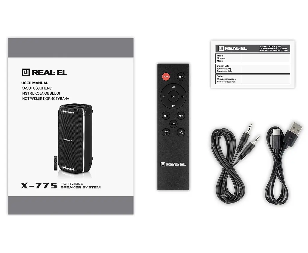 Портативна колонка бумбокс REAL-EL X775-PSS Boombox 80W Bluetooth TWS, RGB, Black - фото 10