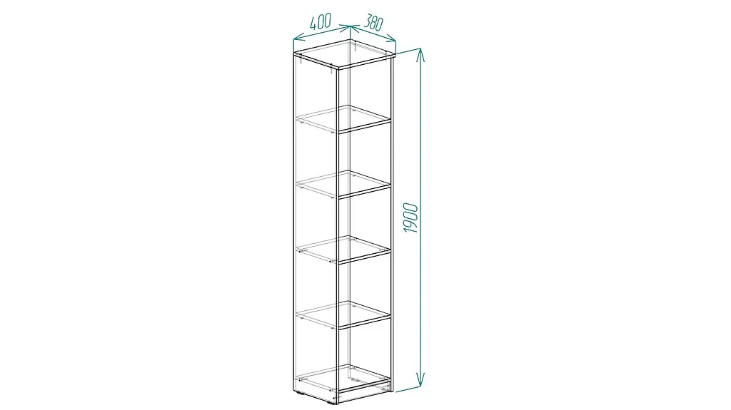 Пенал Анжело Ferrum-decor на 5 полиць 1900x400x380 ДСП Дуб Сонома Трюфель 16 мм (FRD-104903) - фото 4
