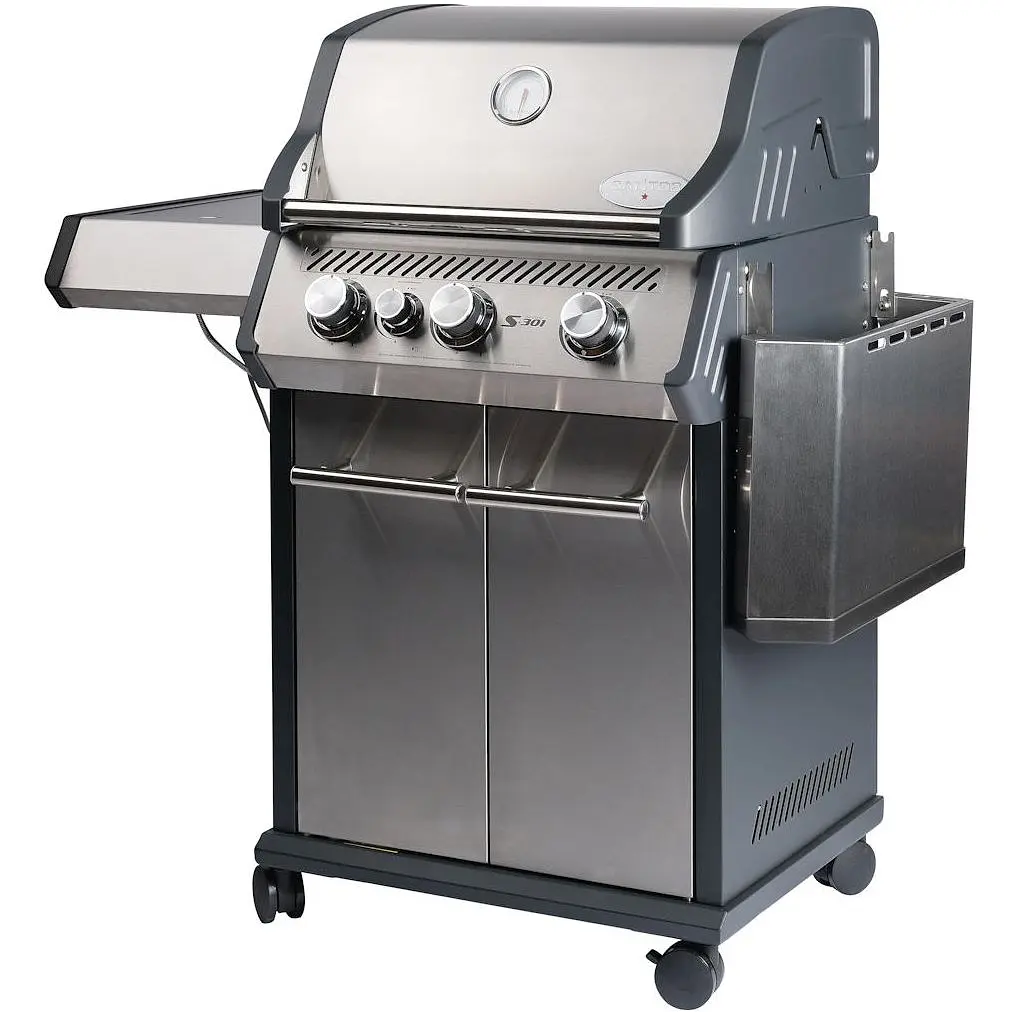 Газовый гриль Santos S-301 с боковой горелкой, нержавеющая сталь (900242) - фото 3