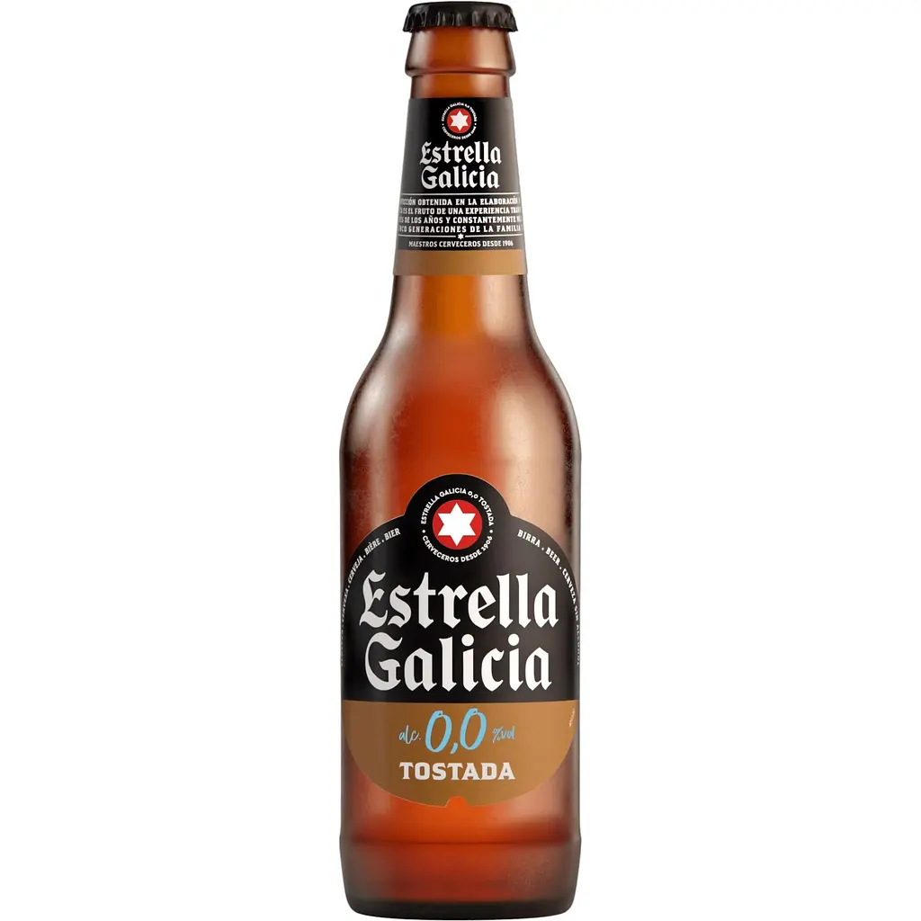 Упаковка пива Estrella Galicia Tostada безалкогольне світле 0% 1.5 л (0.25 л х 6 шт.) - фото 2