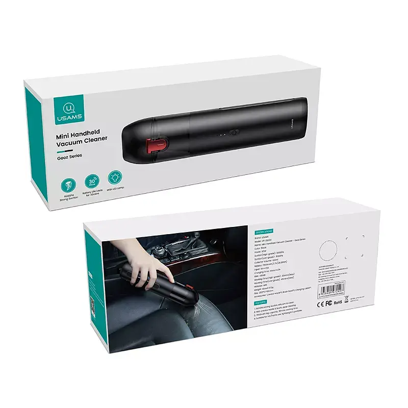 Ручний пилосос Usams US-ZB234 Mini Handheld Vacuum Cleaner Geoz Series Suction 6000Pa [Black] [75819] - фото 6