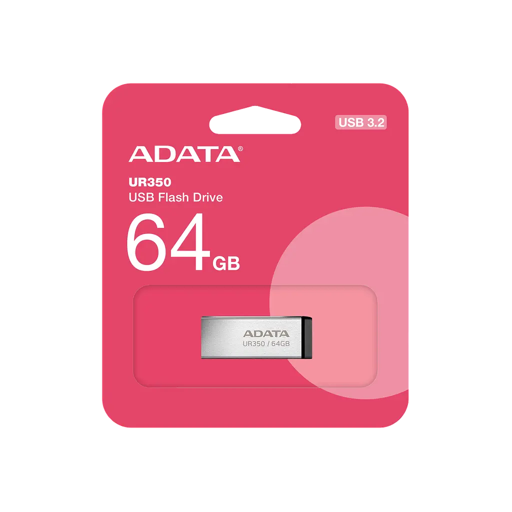 Флеш-накопичувач ADATA USB 3.2 UR 350 64Gb Сріблястий/чорний - фото 2