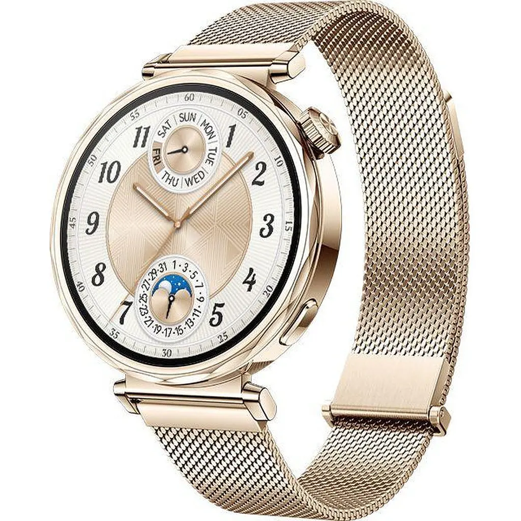 Умные часы HUAWEI Watch GT5 41 mm золотистые - металлический ремешок Milanese - фото 2