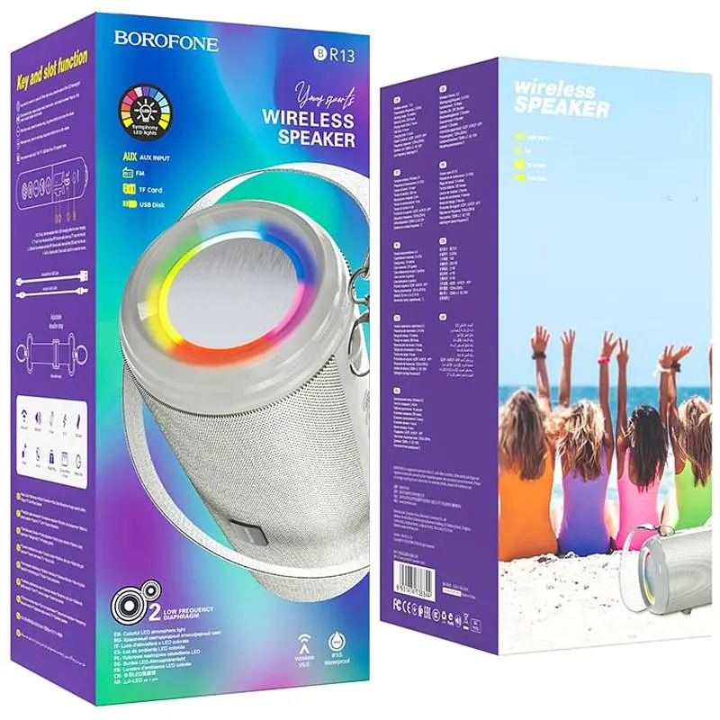 Bluetooth Колонка Borofone BR13 Young sports Grey - фото 2