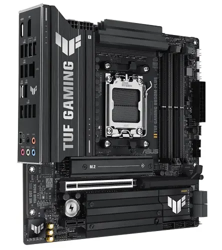 Материнська плата AM5 Asus TUF GAMING B850M-PLUS, B850, 4xDDR5, Int.Video (CPU), 4xSATA3, 3xM.2, 1xPCI-E 5.0 x16, 1xPCI-E 4.0 x1, ALC1220P, Realtek 2.5Gb, 10xUSB 3.2 / 6xUSB 2.0, HDMI/DP, MicroATX - фото 3