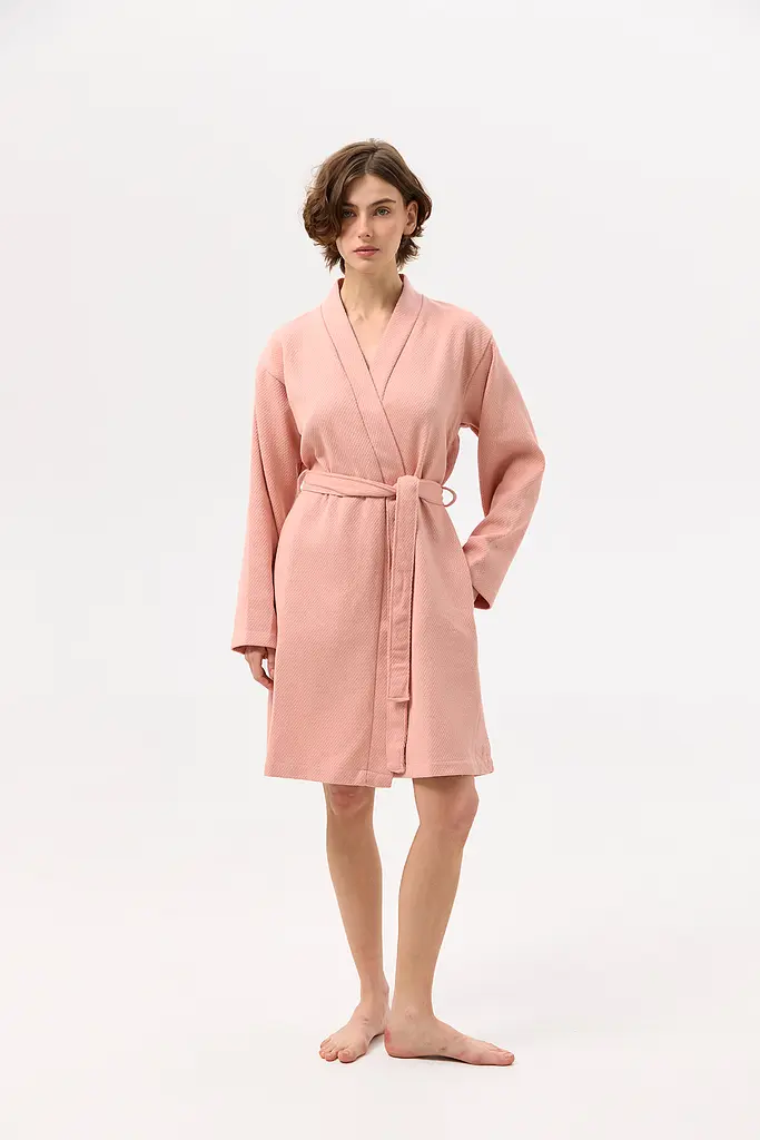Халат-кимоно Lotus Home - Samma пудра S/M - фото 2