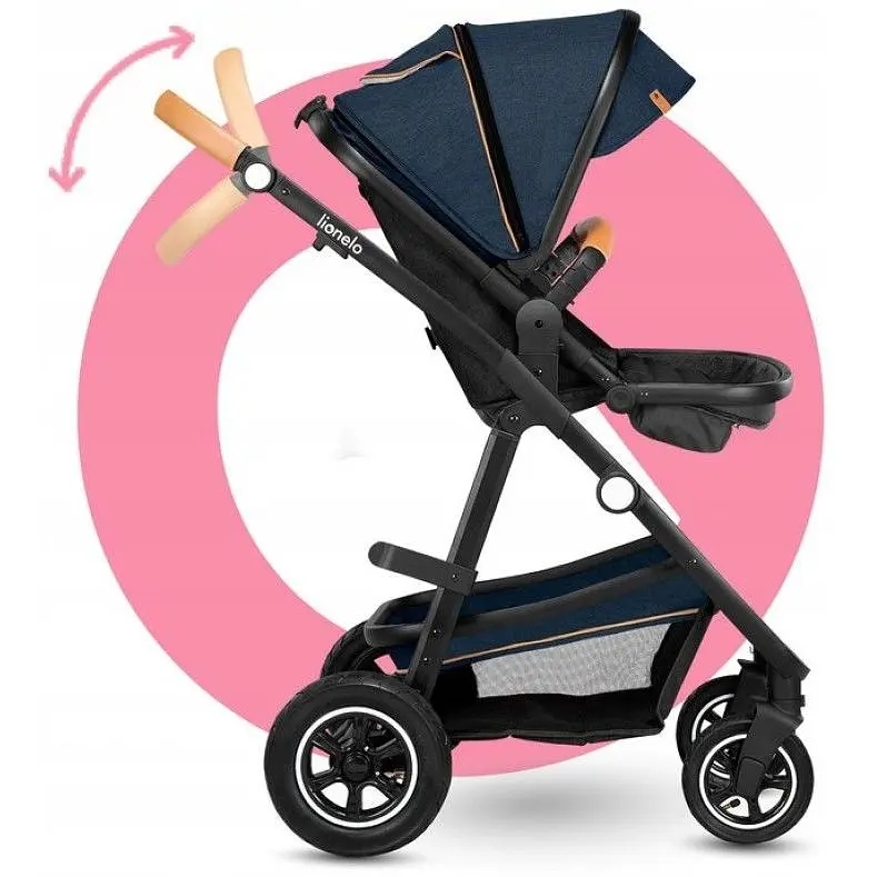 Коляска універсальна 3в1 Lionelo Amber Blue Navy, темно-синя (LO-AMBER BLUE NAVY (3in1)) - фото 3