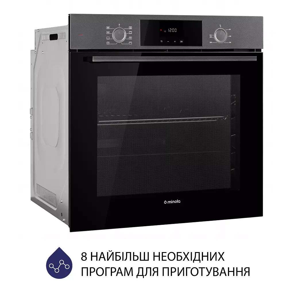 Духова шафа електрична Minola EOD 6804 Platinum Gray - фото 3
