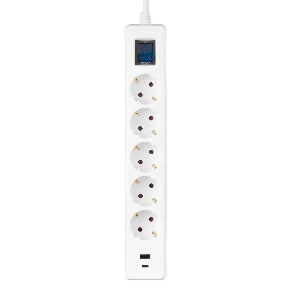 Мережевий фільтр 2E 5хSchuko, 1 х USB, 1 x USB-C, 3 м (2E-SP515M3USBWH) - фото 7