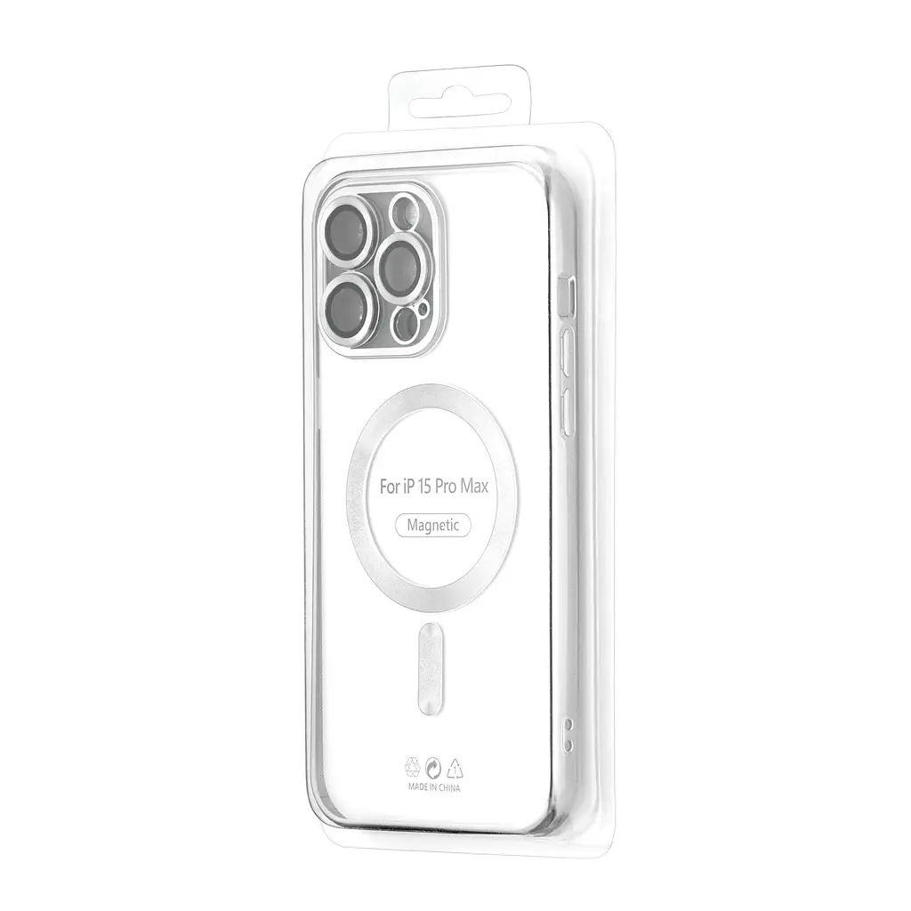 Чохол Ductil Metallic Edge with MagSafe (Protected Camera & Lens) iPhone 15 Pro Max Silver - фото 2
