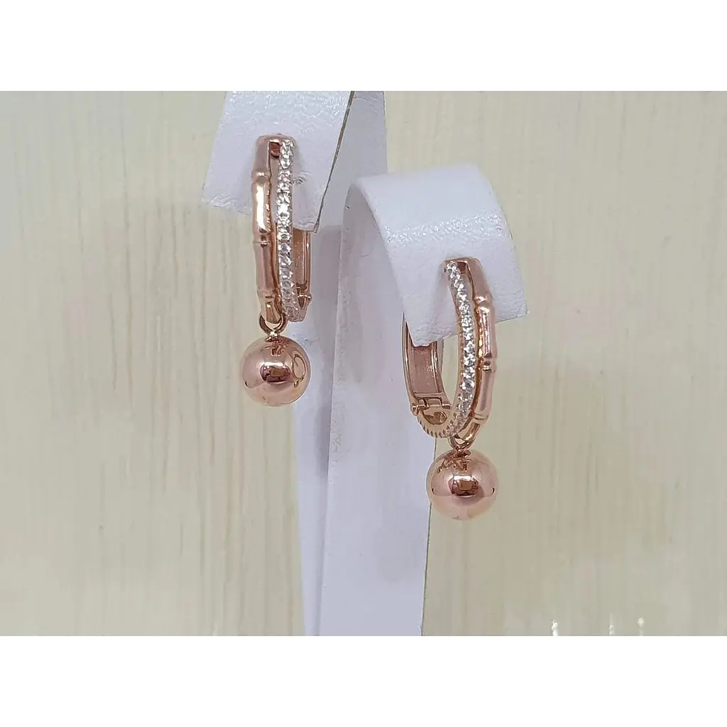 Золоті сережки-підвіски Favoritum з фіанітами. 211243 - фото 3