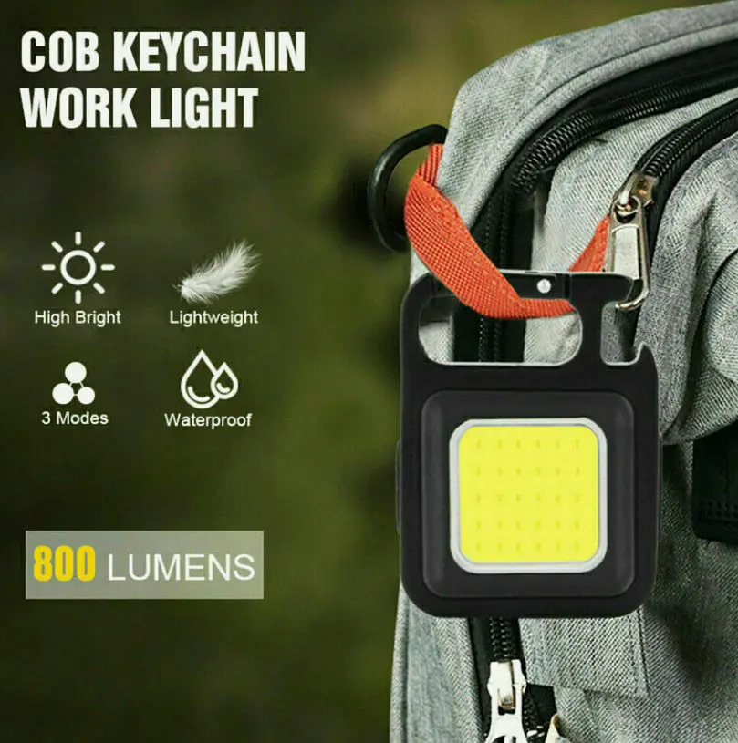 Міні ліхтарик брелок WD COB Rechargeable Keychain light з відкривалкою та магнітом світильник акумуляторний - фото 7
