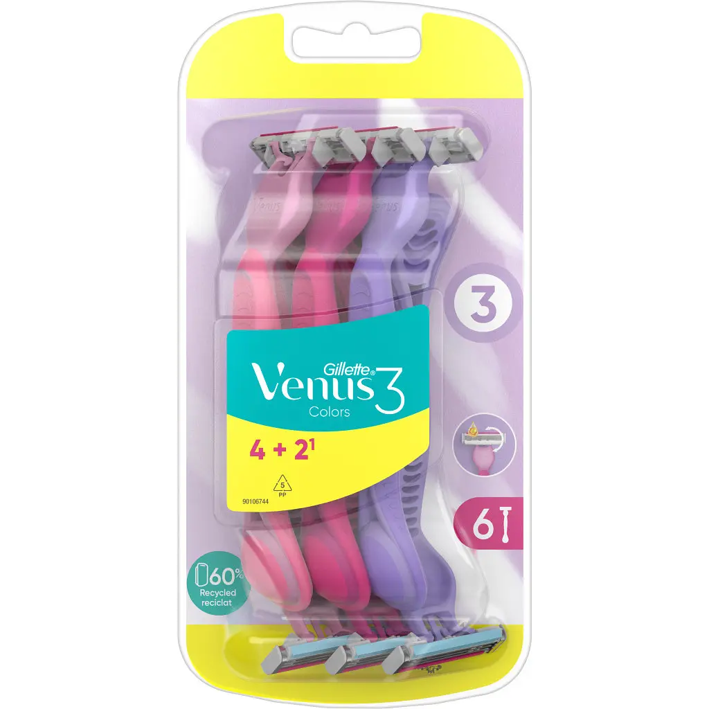 Бритва Gillette Venus 3 Colors 6 шт. (7702018426201) - фото 2