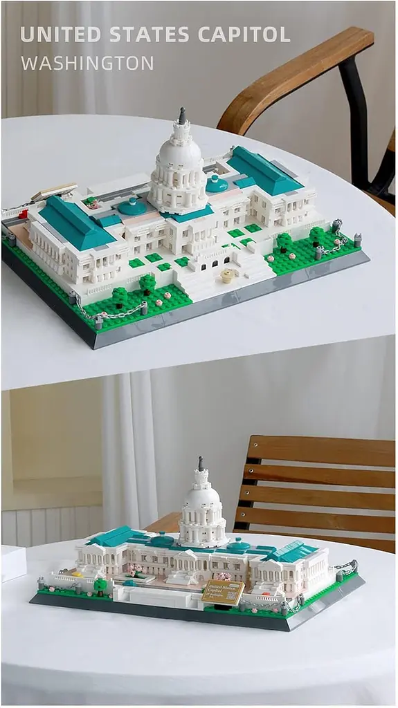 Конструктор архітектура  Wange  Капітолій Вашингтон США United States Capitol модель 3D для дітей та дорослих 1074 деталей - фото 7
