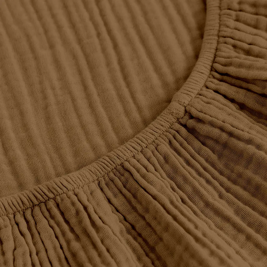 Простирадло на резинці муслін 200x220 COCOA BROWN COSAS (4822052497548) - фото 4