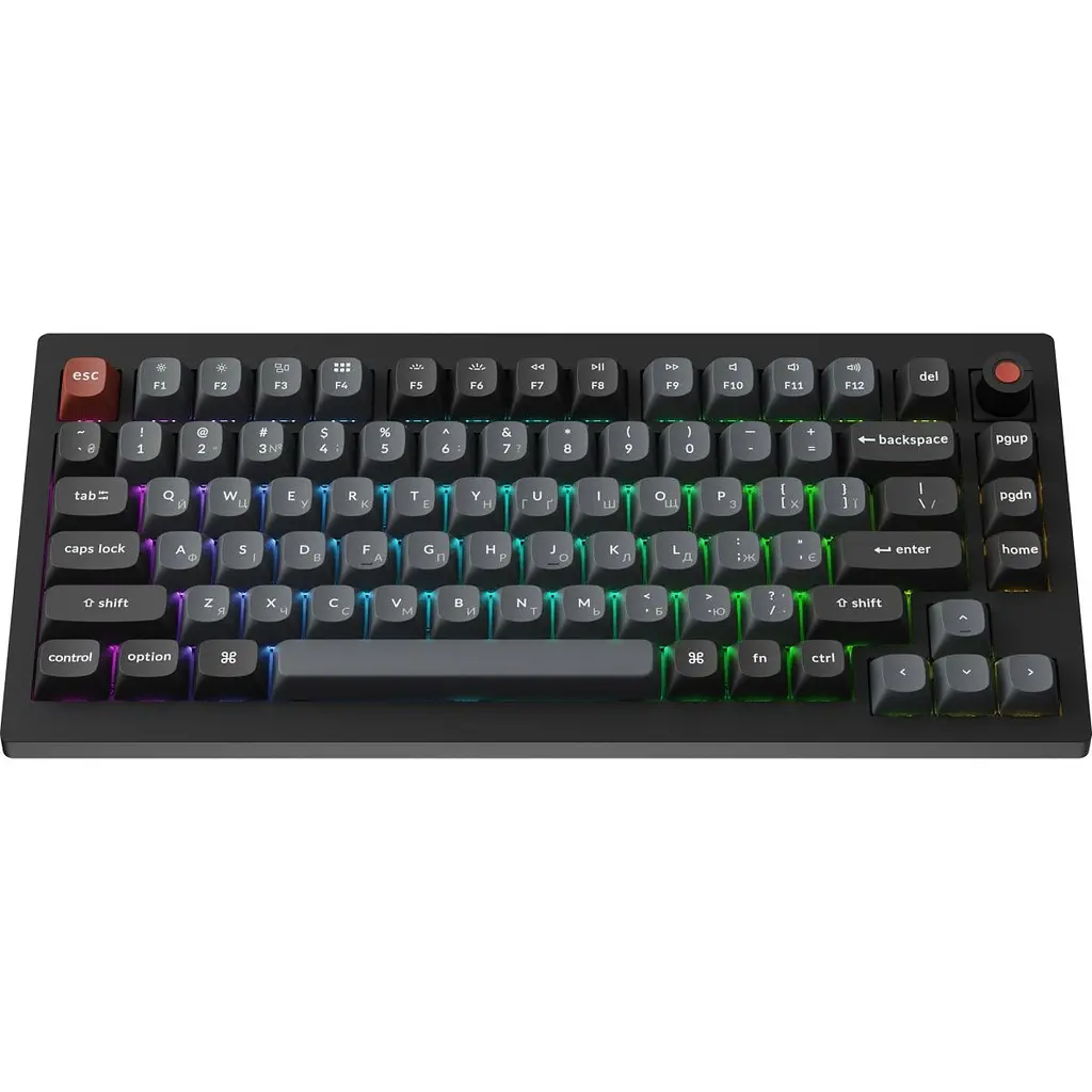 Клавіатура Keychron V1 8K Keychron Super Red Switch RGB USB UA Black (V1W-D1-UA) [168150] - фото 2