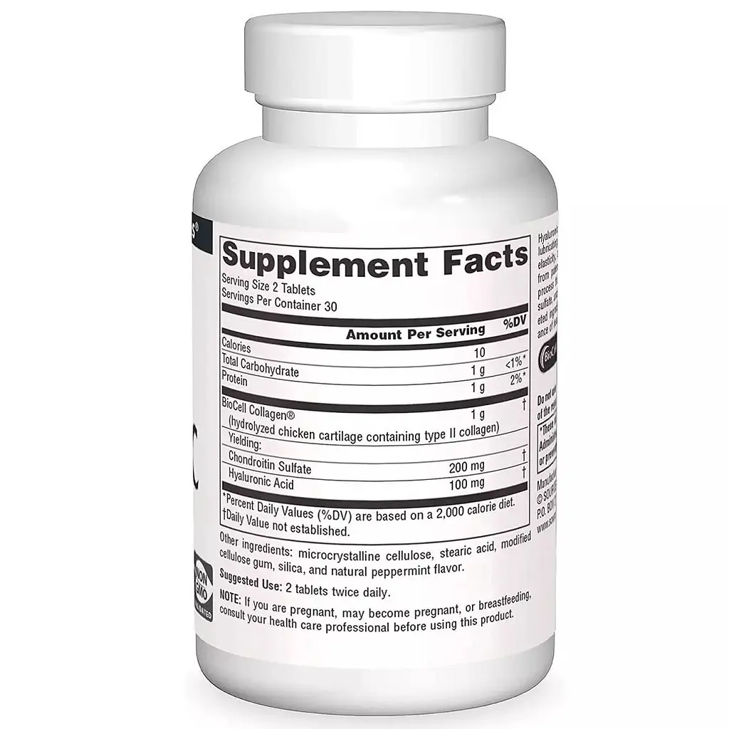 Препарат для суглобів і зв'язок Source Naturals Hyaluronic Acid 50 mg 60 таблеток - фото 2