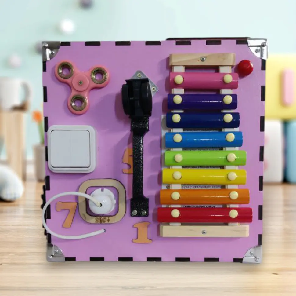 Развивающая игрушка Бизикуб Temple Group TG200132 30х30х30 см Розовый - фото 5