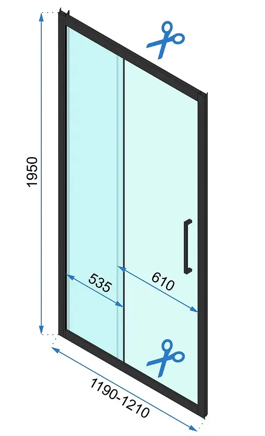 Душова кабіна Rea Rapid Slide 80x120 black REA-K6421 + REA-K6402, Чорний матовий, Універсальна, прозрачний, Чорний матовий - фото 6