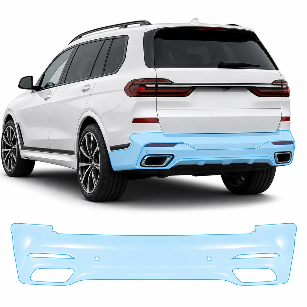 Антигравійна захисна бронеплівка за лекалами для BMW X7 G07 2019-2022 - задній бампер