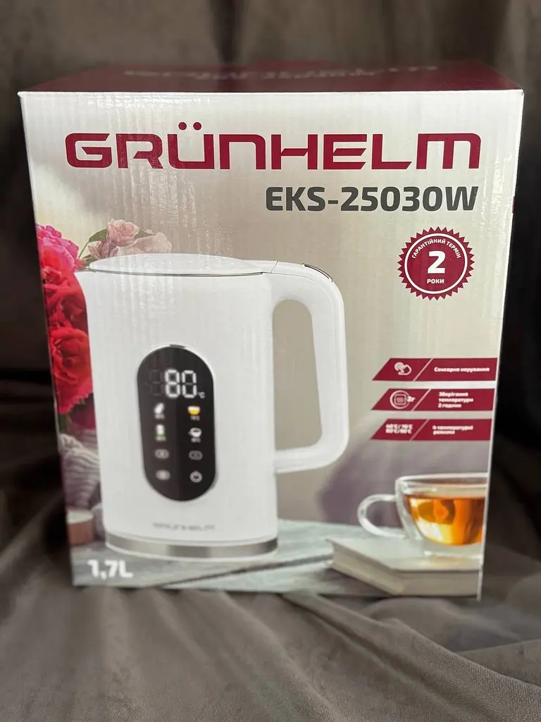Електрочайник Grunhelm EKS-25030W  1.7л 2200Вт Білий - фото 7