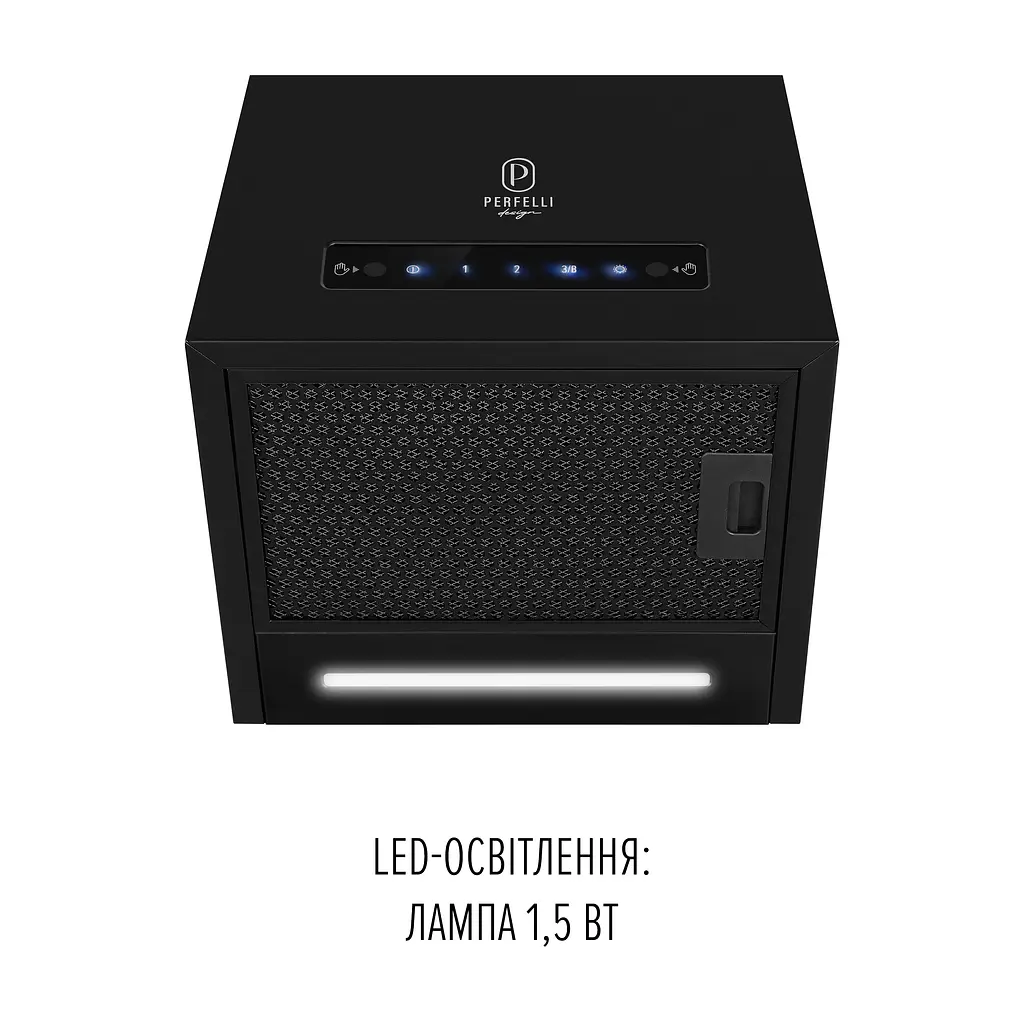 Витяжка пристінна PERFELLI DESIGN QUADRO 36 NERO SILENZIO - фото 4