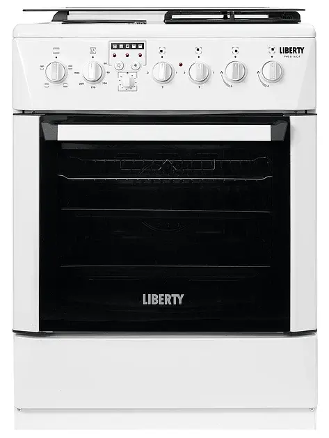 Плита комбінована LIBERTY PWE 6116 C-F 2 газових + 2 електричні конфорки