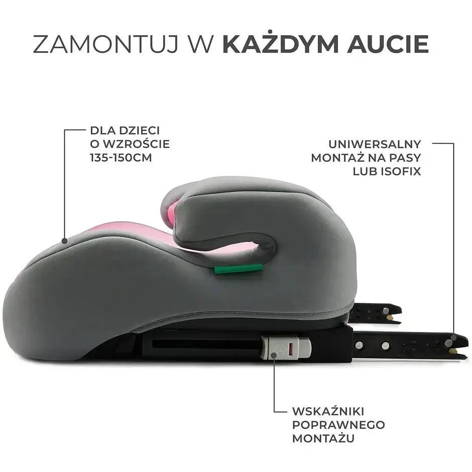 Автокресло бустер Kinderkraft I-Boost I-Size Pink - фото 2