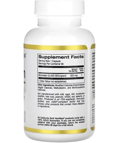 Бромелайн Bromelain 620 mg 90 Capsules CGN vit0006449 - фото 2
