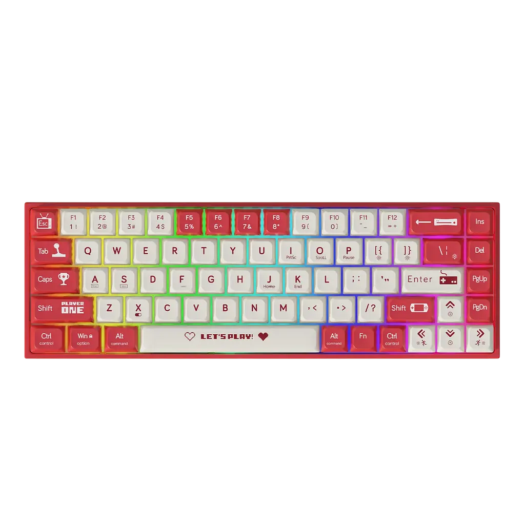 Клавіатура Ajazz AK680 Wired Red Switch RGB White Red - фото 3
