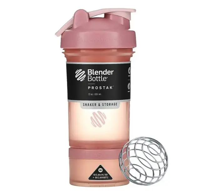 Шейкер спортивний BlenderBottle ProStak 22oz/650 мл з 2-ма контейнерами Rose_Pink (PS 22oz Rose_Pink)