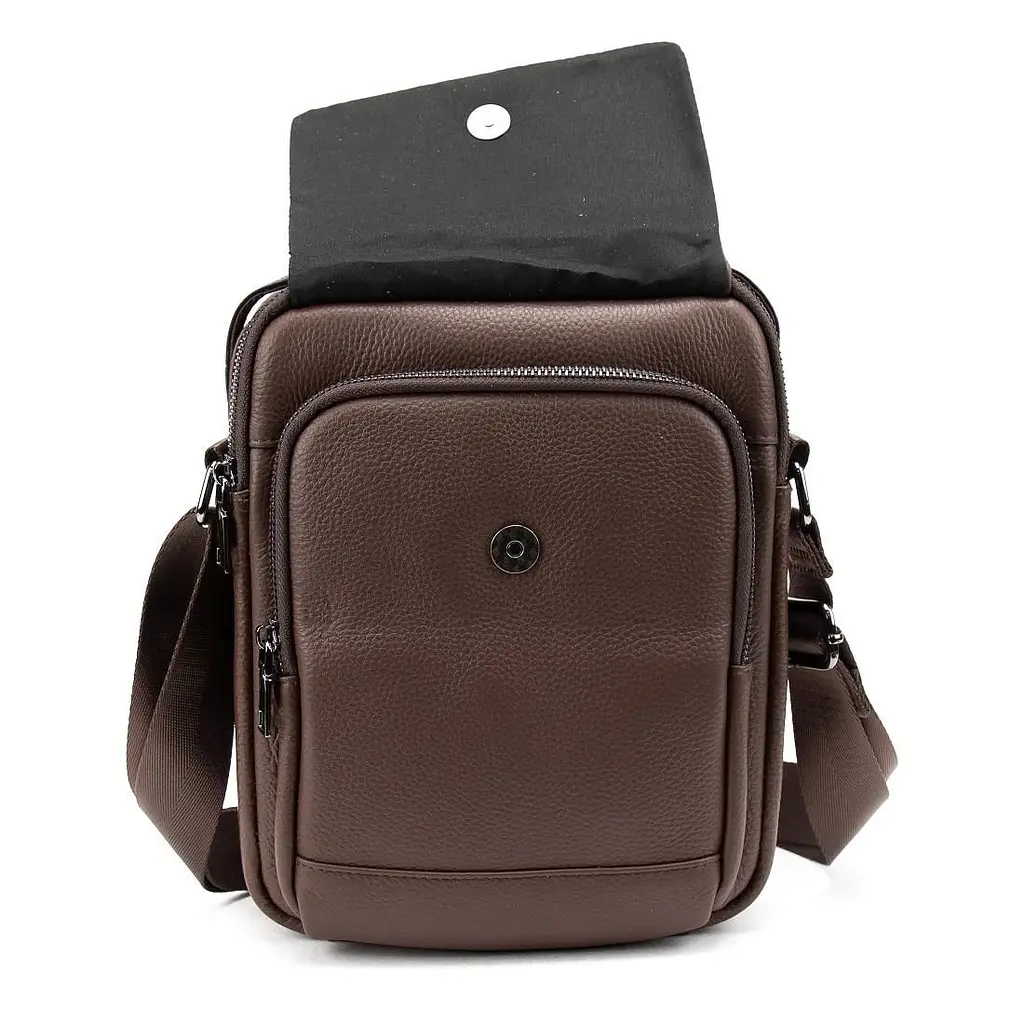 Месенджер шкіряний з ручкою Tiding Bag A25F-FL-9747C коричневий - фото 6