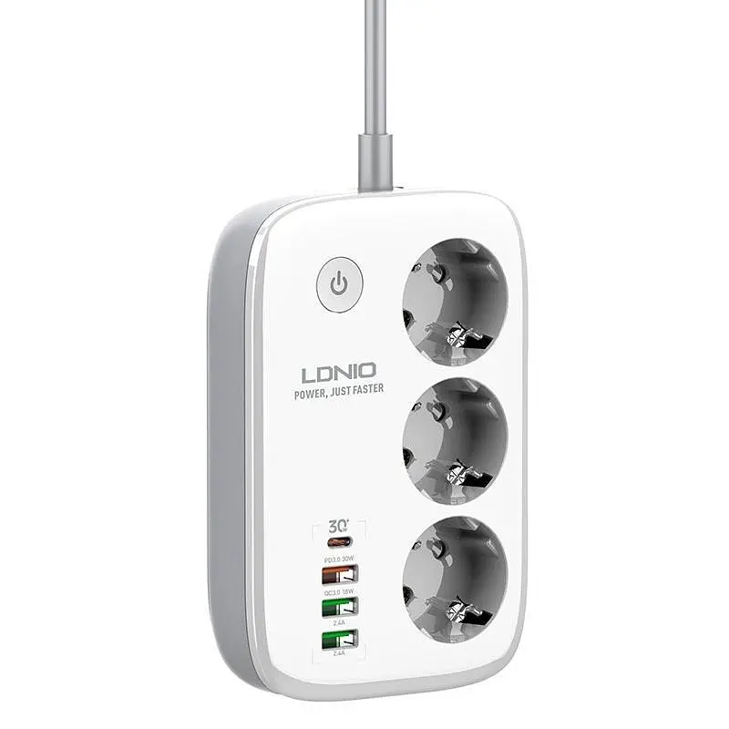 Розумний мережевий продовжувач LDNIO SEW3452 з Wi-Fi (3 х розетки 4 х USB) 2 м - фото 2