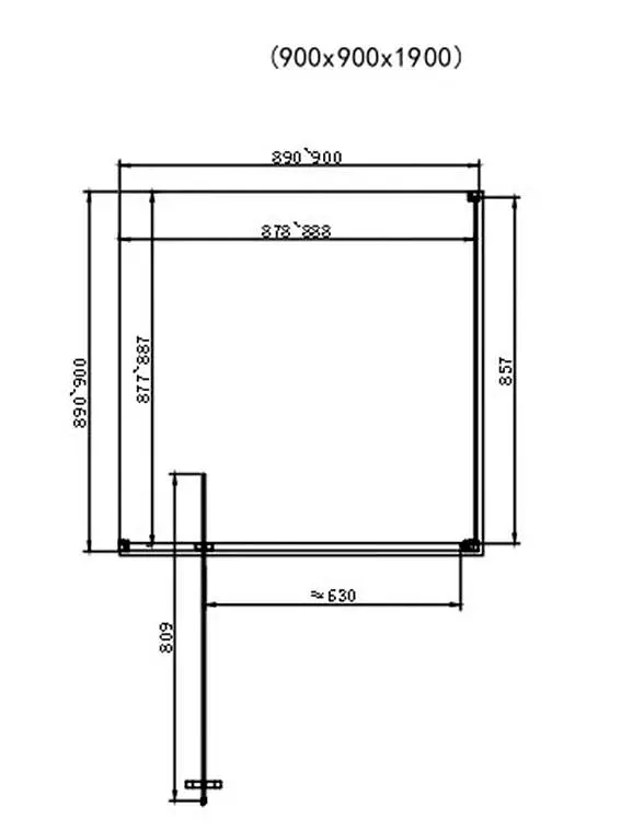 Душова кабіна Dusel DL198B + DL196B Black Matt 900x900x1900, Чорний матовий, Універсальна, прозрачний, Чорний матовий - фото 2
