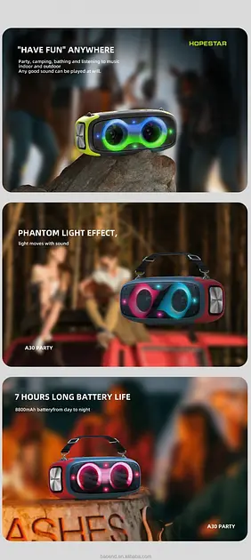 Портативна бездротова колонка Bluetooth Hopestar A30 Party | BT5.0, 70W, TWS, AUX/TF/USB, 7h - фото 4