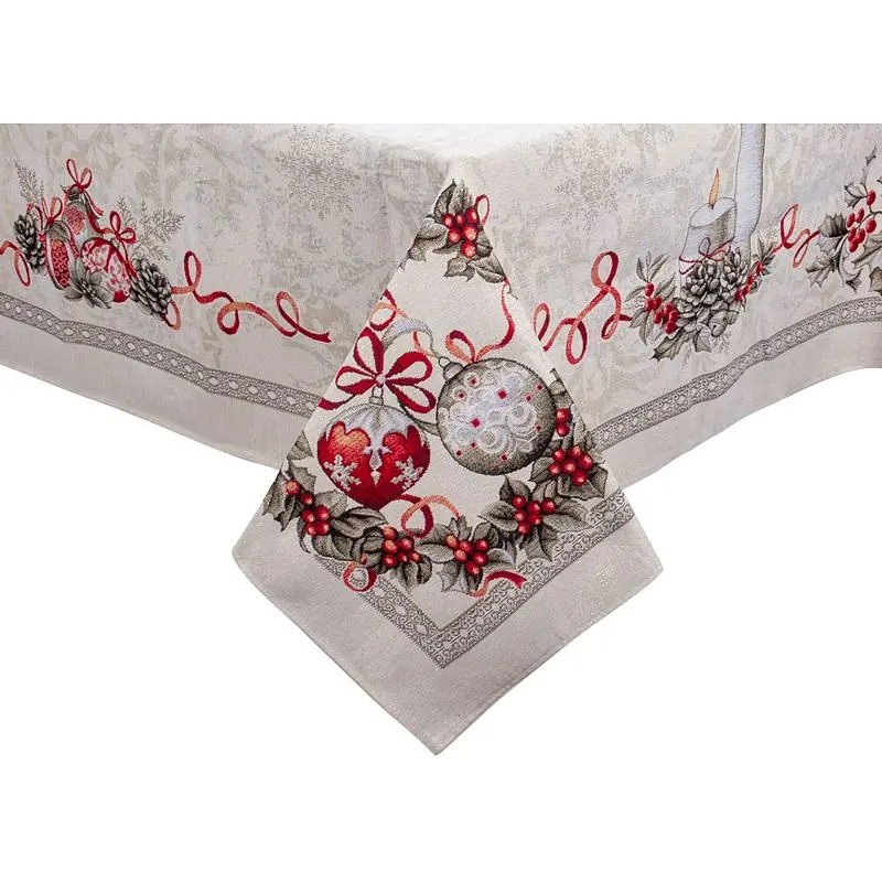 Скатертина новорічна Lefard Home Textile Kris lurex гобеленова 100х100 см (732-311) - фото 3
