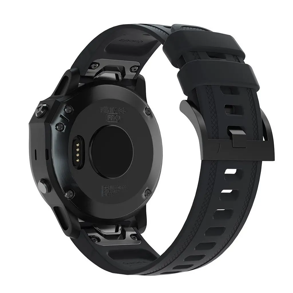 Силіконовий ремінець на смарт годинник Garmin 42,43 mm, Silicone, black, зі зручною застібкою, на фітнес браслет, ArmorStandart (ARM60799) - фото 2