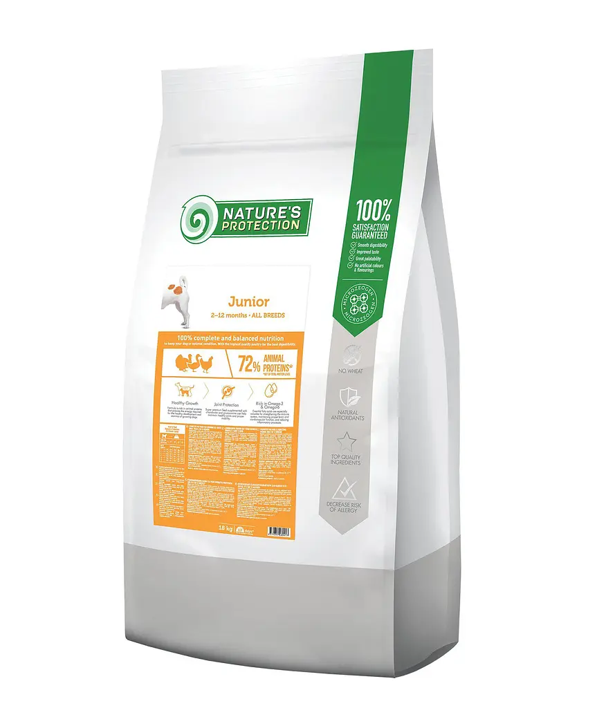 Сухий корм для цуценят всіх порід Nature's Protection Junior All Breeds, 18 кг