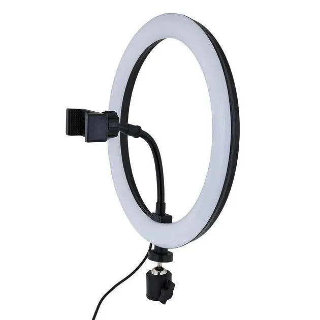 Кольцевая LED лампа со штативом UFT TLL04 диаметр 30 см. Черный - фото 4