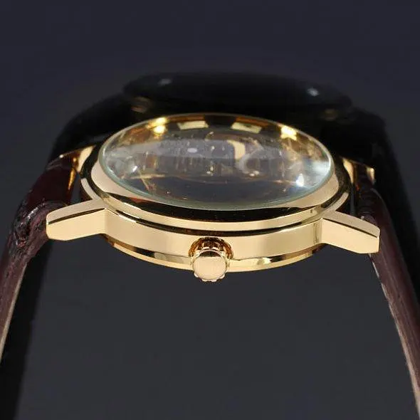 Класичний жіночий годинник Winner Gold Brown - фото 6