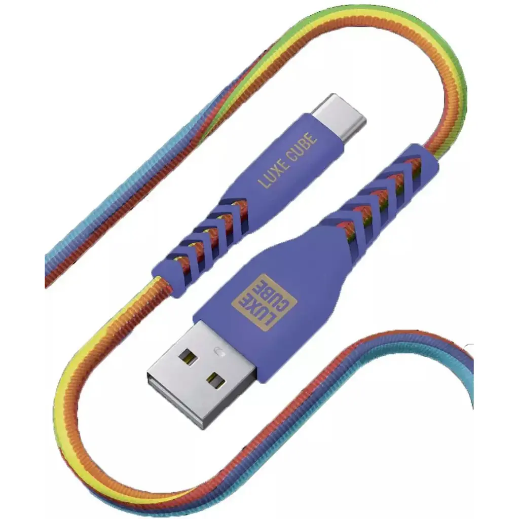 Кабель Luxe Cube Kevlar USB - micro USB (M/M), 1.2 м, райдужний (8886668686259) - фото 3