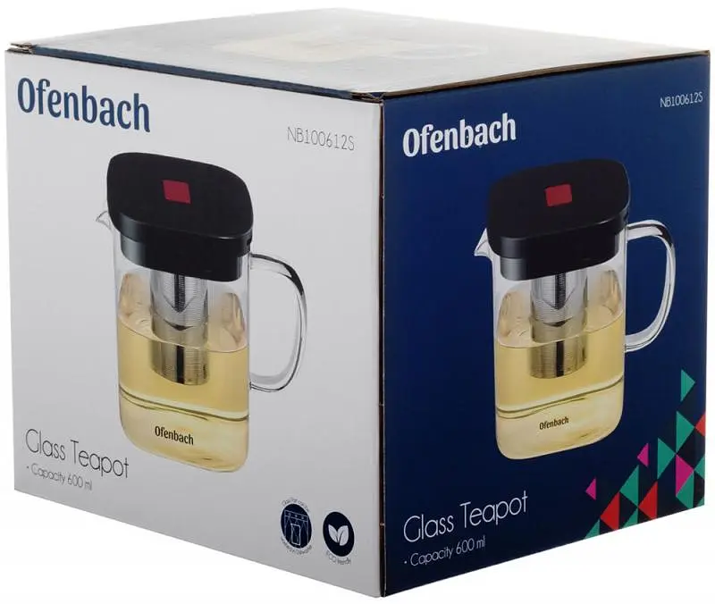 Чайник стеклянный заварочный со съемным ситечком (0612s) Ofenbach 600 мл kuh0006764 - фото 8