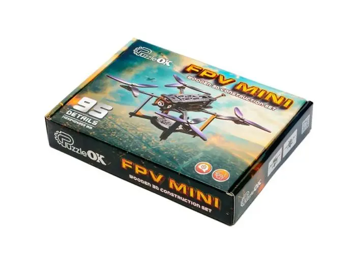 Дерев'яний 3D конструктор FPV Mini, Puzzleоk (Puz-00953), 95 дет. - фото 8