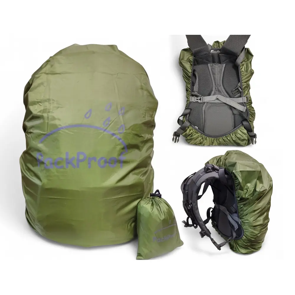 Чехол для рюкзака 60 л PackProof со стропой олива - фото 2