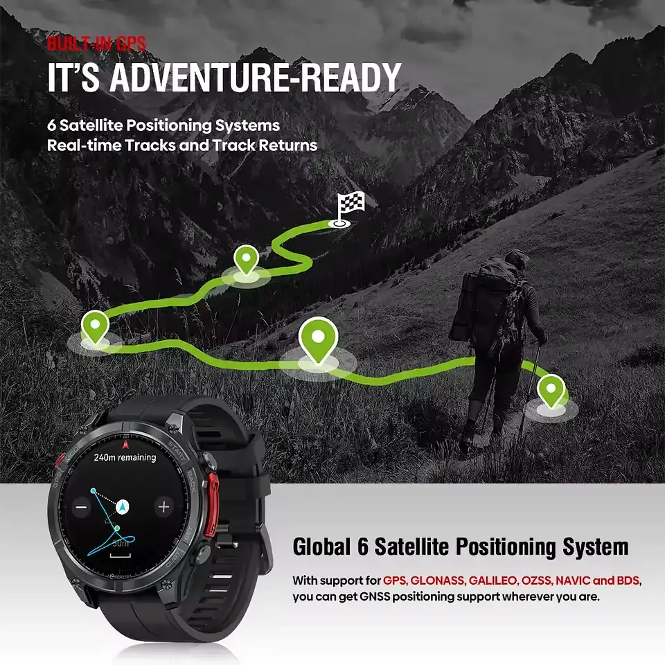 Смарт-годинник Zeblaze Stratos 4 з GPS AMOLED 1.43,5 ATM, Gorilla Glass, MIL-STD-810H - фото 2