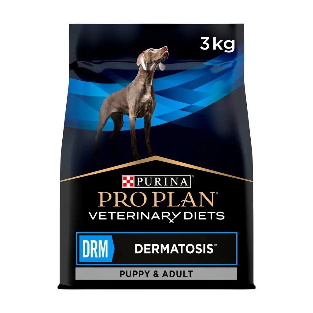 Сухий корм для собак Purina Pro Plan Veterinary Diets DRM Dermatosis Для підтримання функції шкіри при дерматозах та надмірному випадінні шерсті 3 кг (7613035156289)